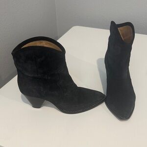 Isabel Marant Black Suede Heeled Boots/Darizo